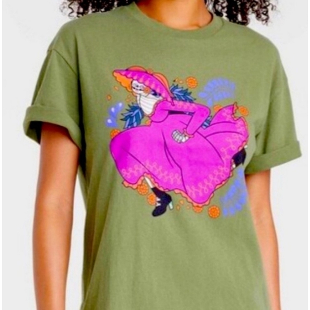 Dia Pacheco For Golden Hour Graphic tee Olive Green Size S